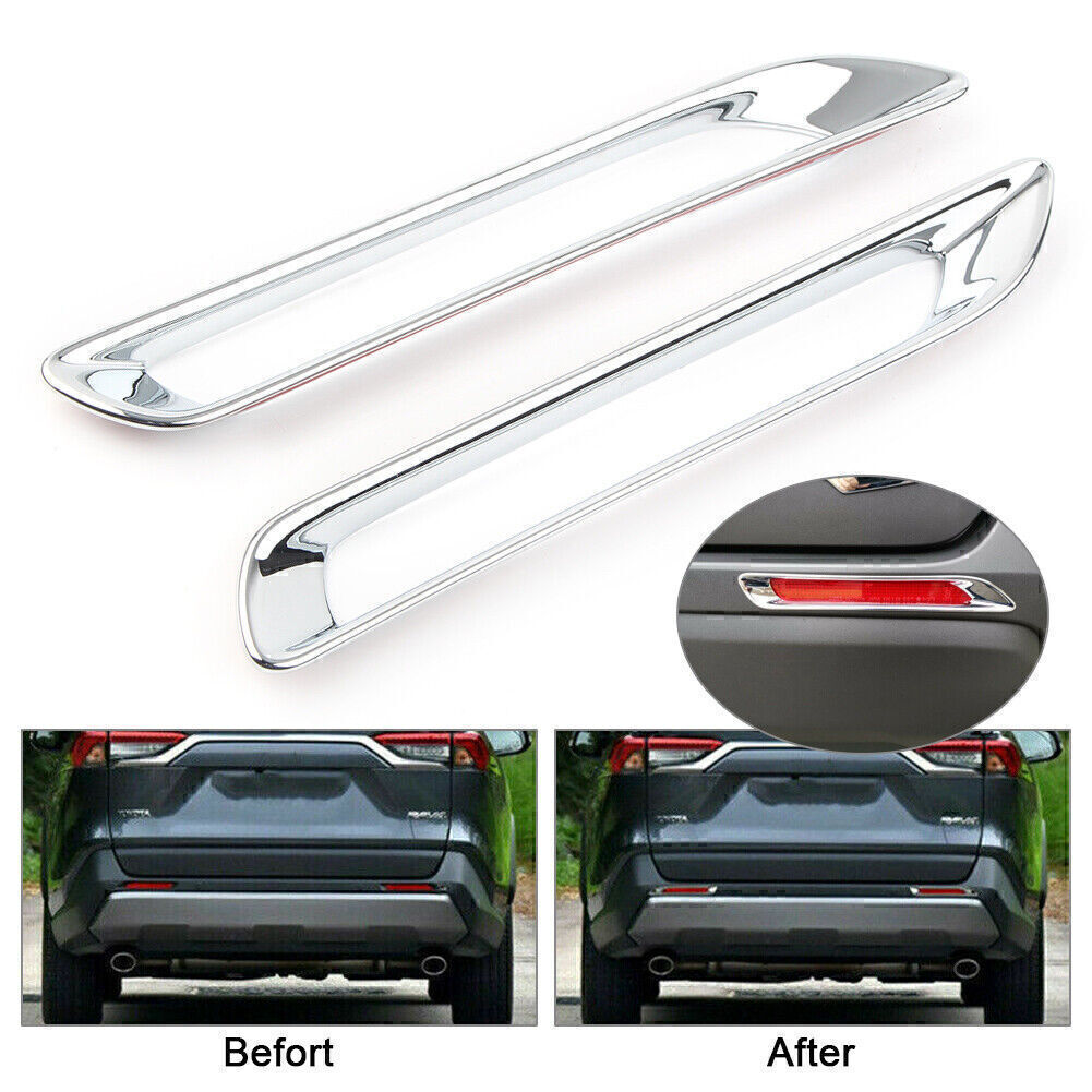 Chrome Rear Fog Light Lamp Cover Trim Decoration Fit for Toyota RAV4 2019 2020 ABS