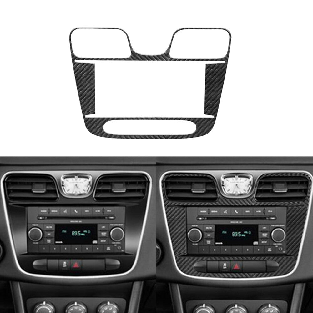Carbon Fiber Center Multimedia Panel Frame Cover Trim for Chrysler 200 2011-2014