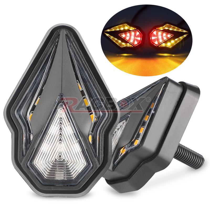 2X Motorcycle Flush Mount DRL LED Turn Signal Blinker Light Amber Red Sequential