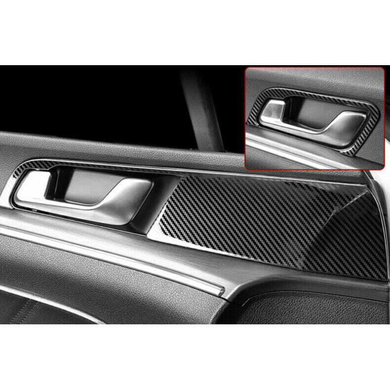 for Kia K5 21-2024 Carbon Fiber Steel Inner Door Handle Bowl frame Cover Trim 4X