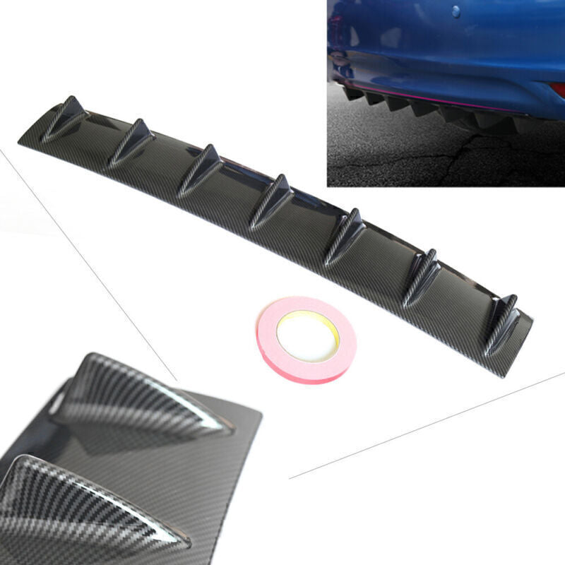 33x6 Shark Fin 7 Wing Lip Diffuser Rear Bumper Spoiler Carbon Universal Car