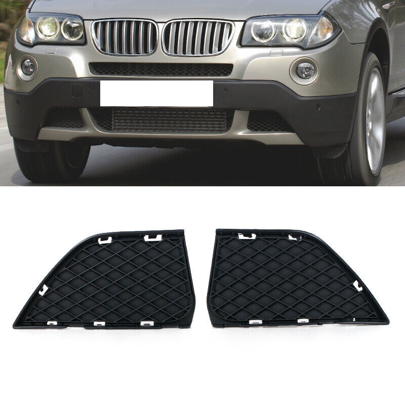Pair Front Bumper Outer Grille Closed Grid for BMW X3 E83 LCI 2007 2008-2010