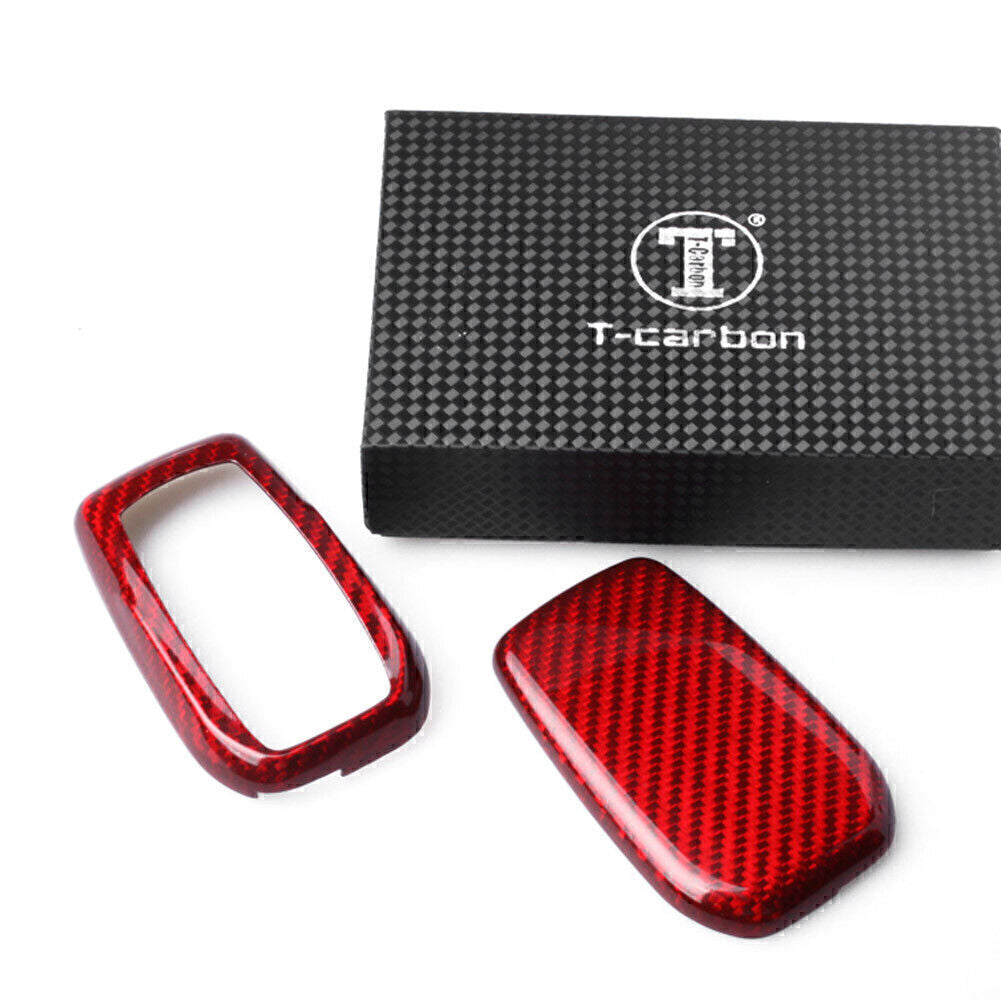 Red Real Carbon Fiber Remote Car Key Cover Case for Toyota for Corolla for Camry Crown