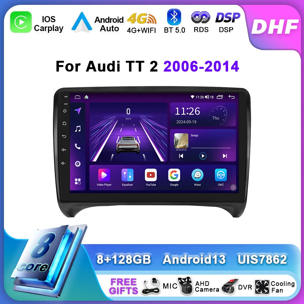 Android Carplay Car Radio for Audi TT MK2 8J 2006-2014 GPS Multimedia Player
