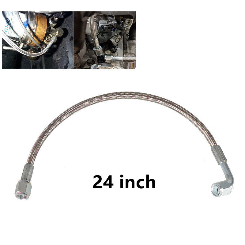 24 Turbo Oil Feed Line Steel Braided PTFE Line 4AN 90° Straight Hose End Teflon