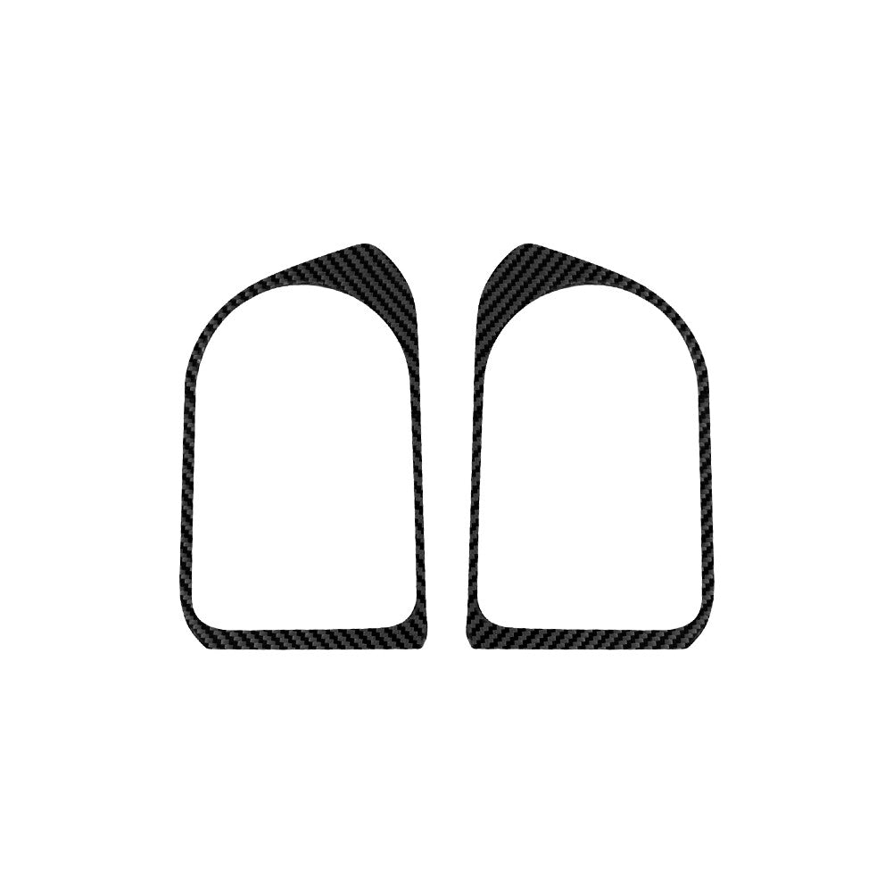 2X Carbon Fiber Rear Door Cup Holder Frame Trim for Honda Ridgeline 2017-2020
