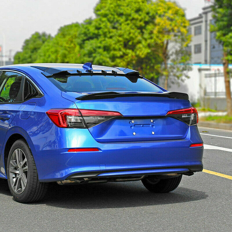 for Honda for Civic 11th 2022-2023 Matte Black Rear Trunk Spoiler Lip Tail Wing Bar