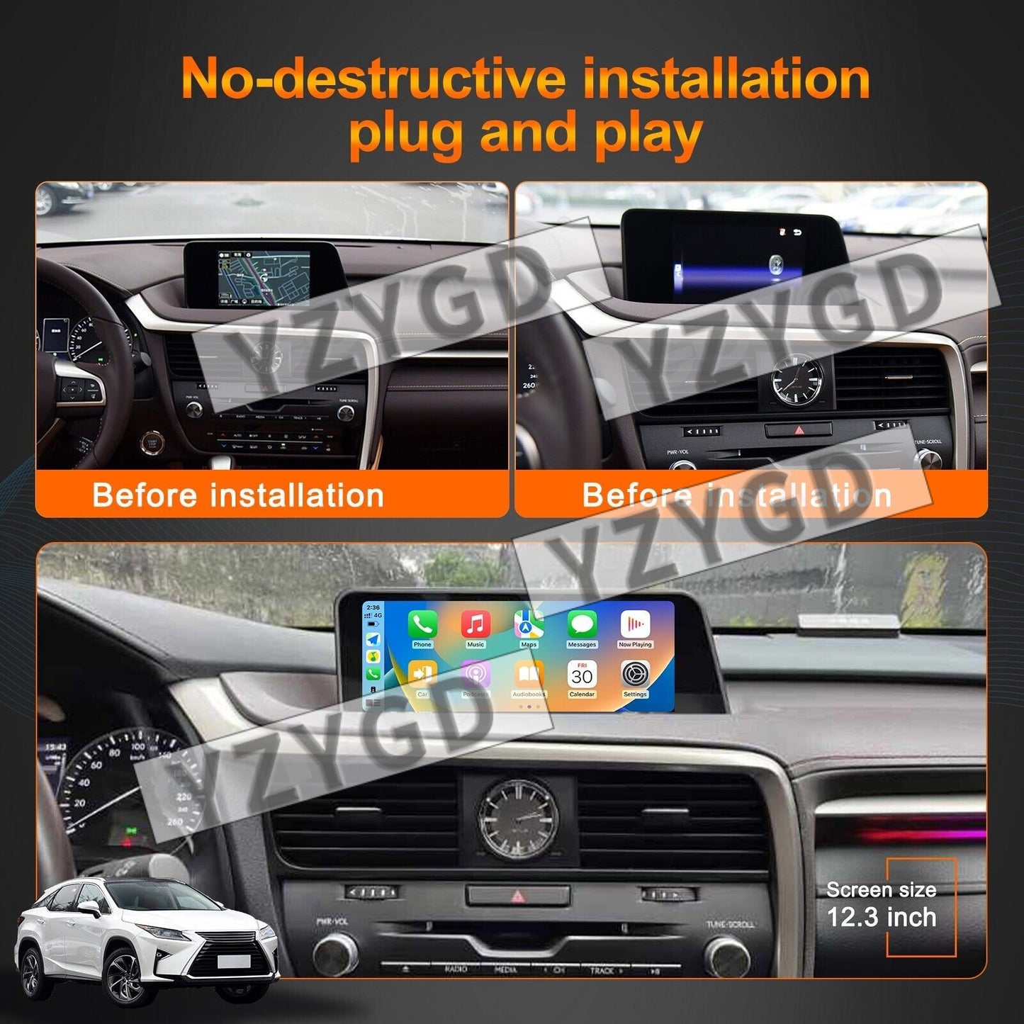 Android Car Radio for Lexus for RX RX350 RX450 2016-2021 Stereo CarPlay GPS Navi