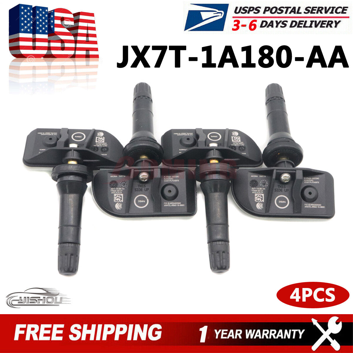 4PCS Tire Pressure Sensor TPMS 315MHz For 2020-2021 for Ford Transit JX7T-1A180-AA