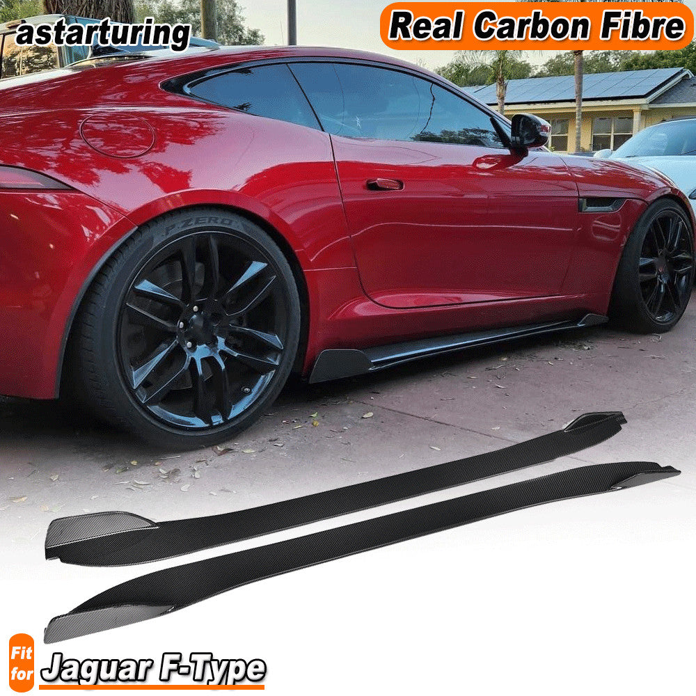Fit for Jaguar for F-Type 2014-2024 REAL Carbon Side Skirts Bumper Extension Spoiler