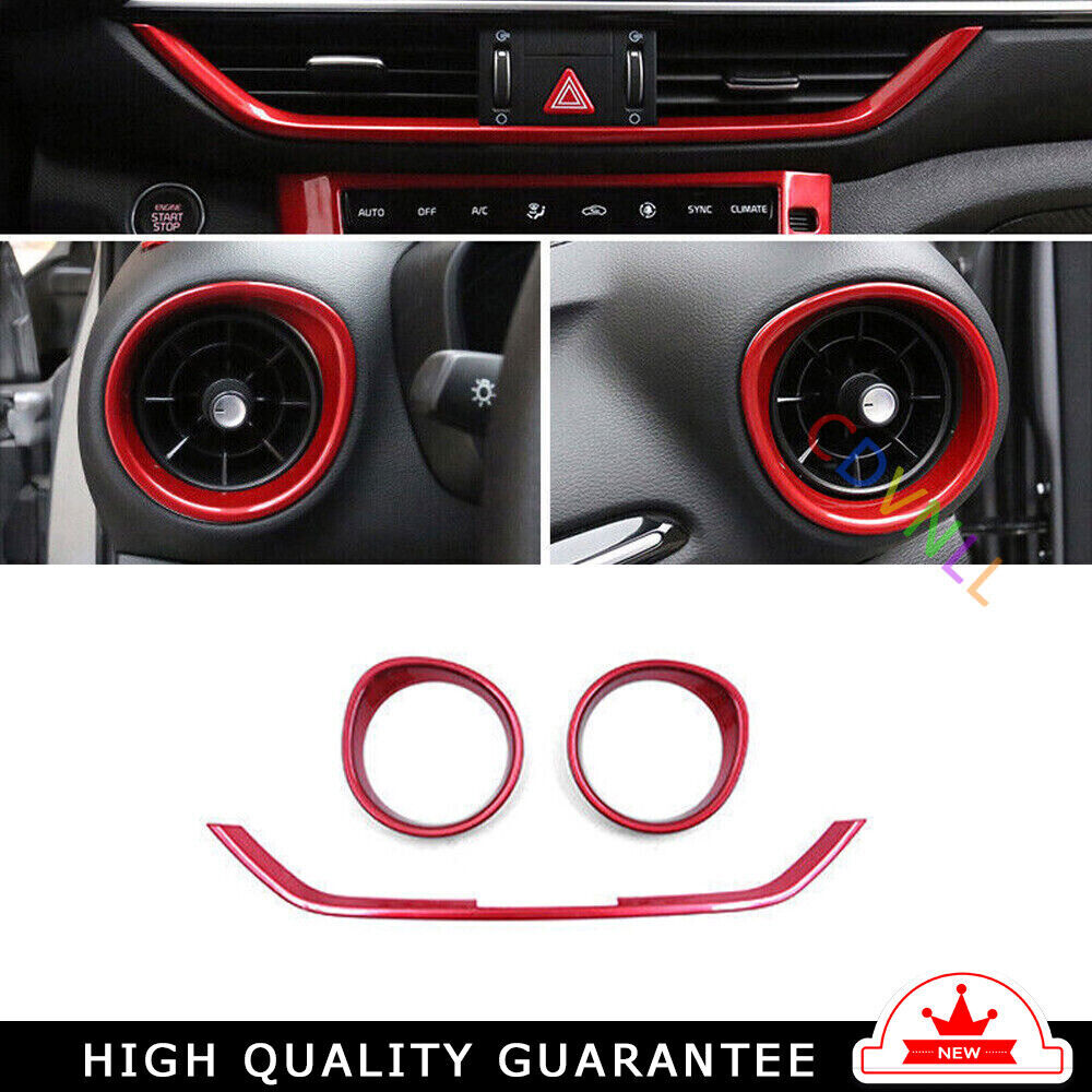 Car Central Console LR Air Outlet Cover Fit for Kia K3 Forte 2019-22 Bright Red
