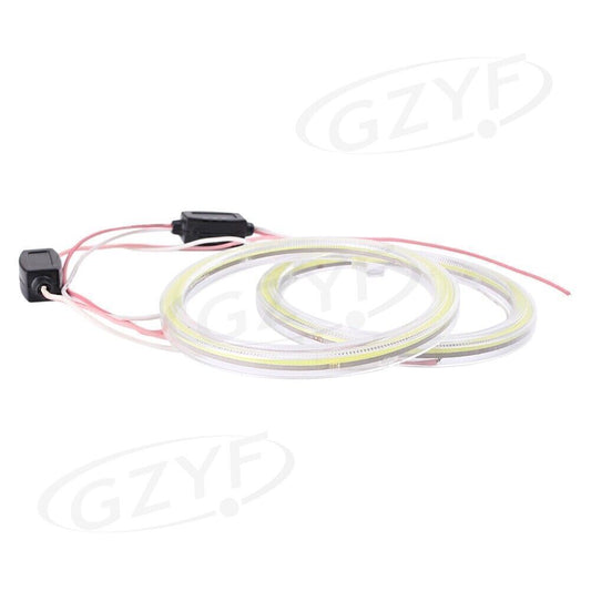 2x 100mm COB LED Ring Angel Eyes Headlight Halo Ring Super bright White light