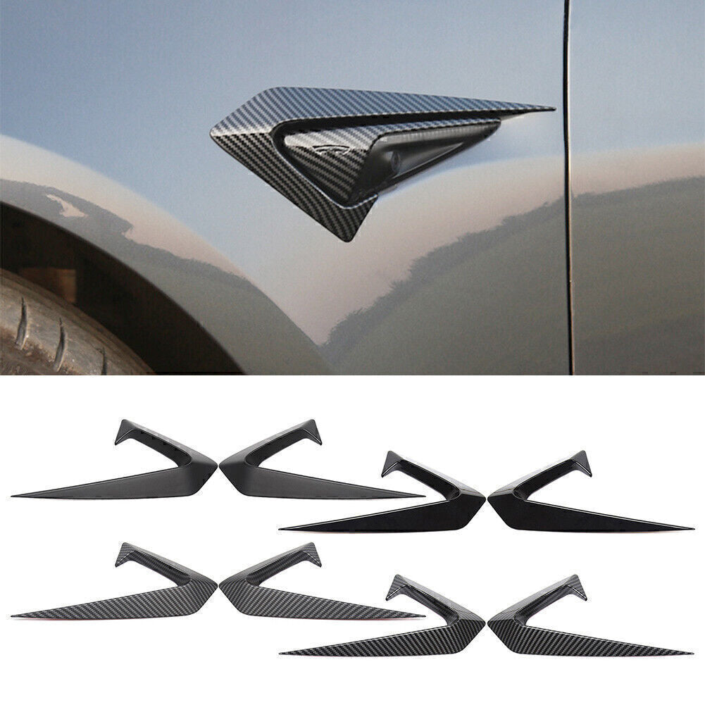 Gloss Carbon Fiber Side Camera Protection Cover Fit for Tesla Model 3 2017-2020 2018
