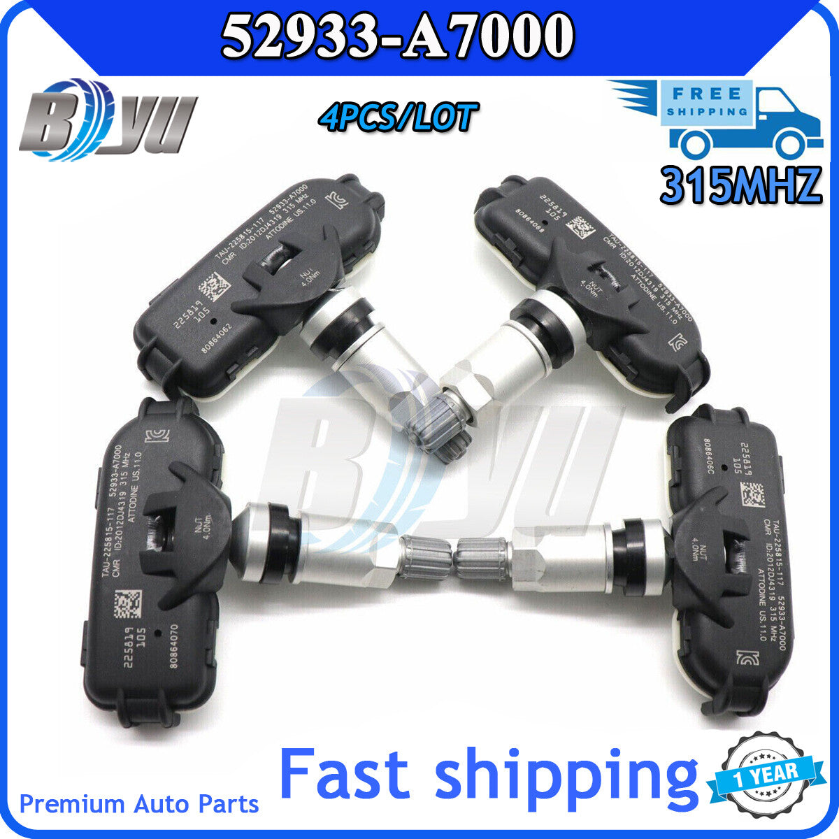 4-piece TPMS new tire pressure sensor 315MHz suitable for 14-16 for Hyundai for Elantra 52933-A7000
