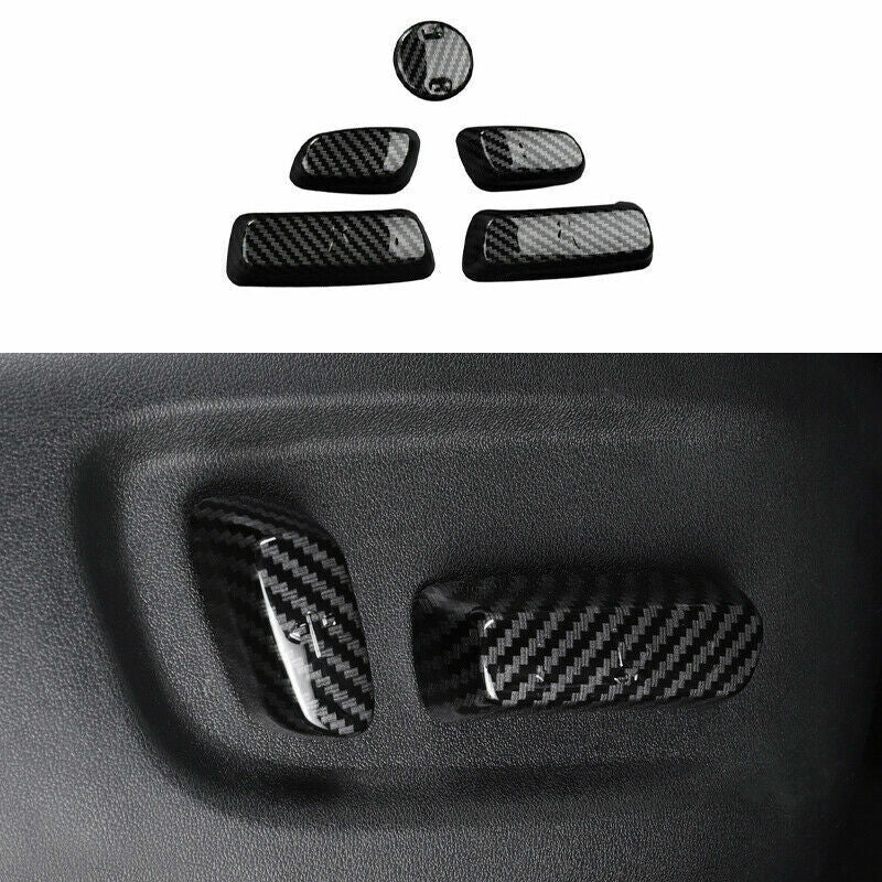 Carbon Fiber for Seat Adjustment Button Cover Trim for Toyota Highlander 2021 2022
