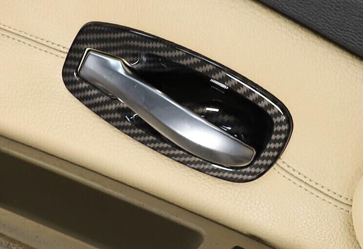 for BMW 5 Series 2006-2010 ABS Carbon Fiber Inner Door Bowl Frame Cover Trim 4P