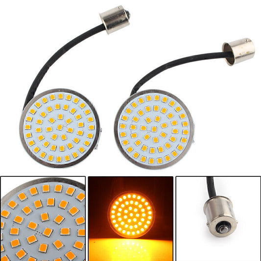 2 Fit for Harley Sportster XL Style 1156 Amber LED Light Turn Signal Inserts