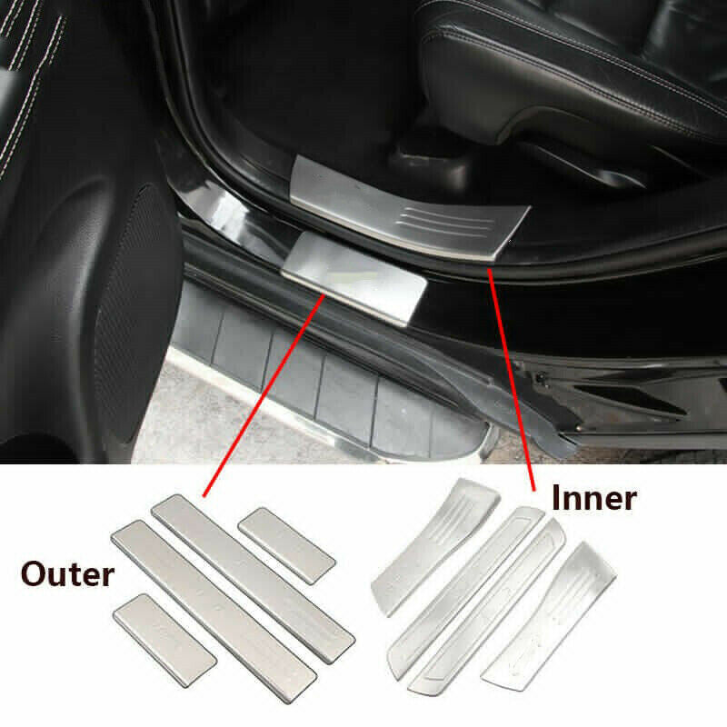 for Jeep Grand Cherokee 2014-2020 Silver Side Door Sill Plate Scuff Guard Trim