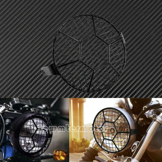 6.5 Motorcycle Front Headlight Stripe Grill Mesh Grid Cover Mount Fit For XL883