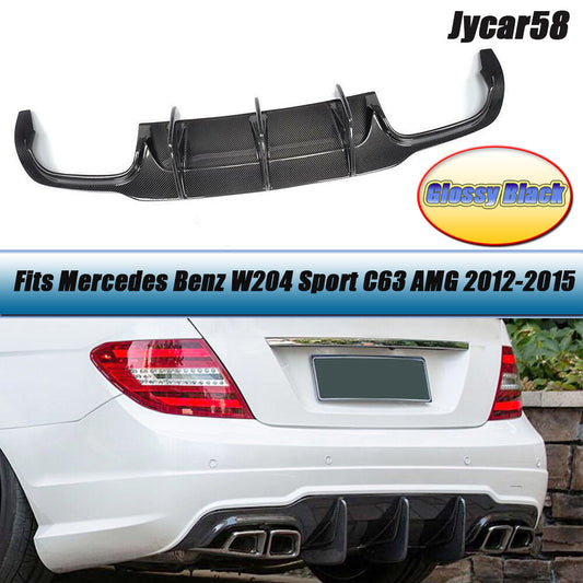 Carbon Fiber Rear Bumper Diffuser Lip for Benz W204 Sport C63 AMG 2012-2015