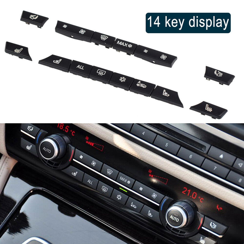 Kit 14: Button Key Cap Repair Kit for Air Conditioner Heater Switches Suitable for BMW F01, F10, F11, F07