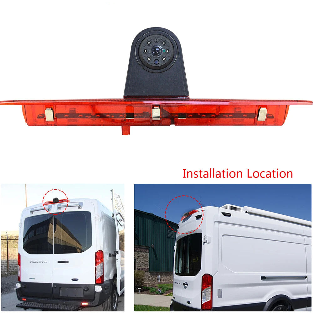 HD 12V Car Rear View Camera Reverse Backup Paring Brake Light 14-18 for Ford Transit