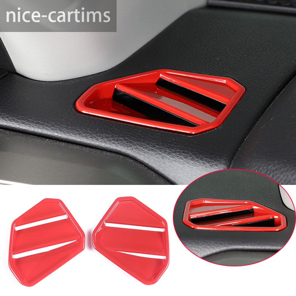 Red ABS Dashboard Side Air Vent Outlet Cover For Toyot@ Tundr@ / Sequoia 2022-23