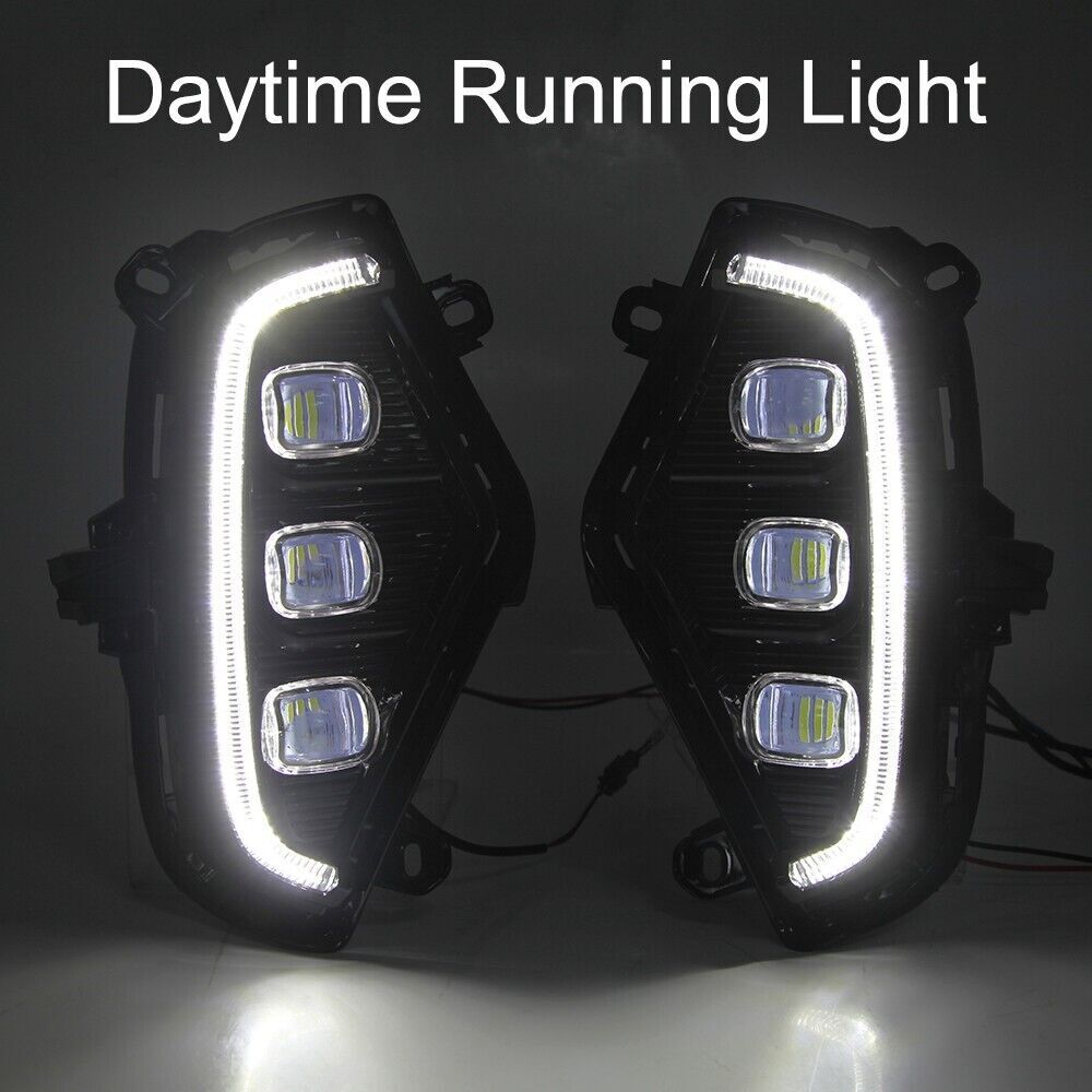 LED DRL Daytime Running Light Fog Lamps w/Turn Signal for Toyota RAV4 2019-2022