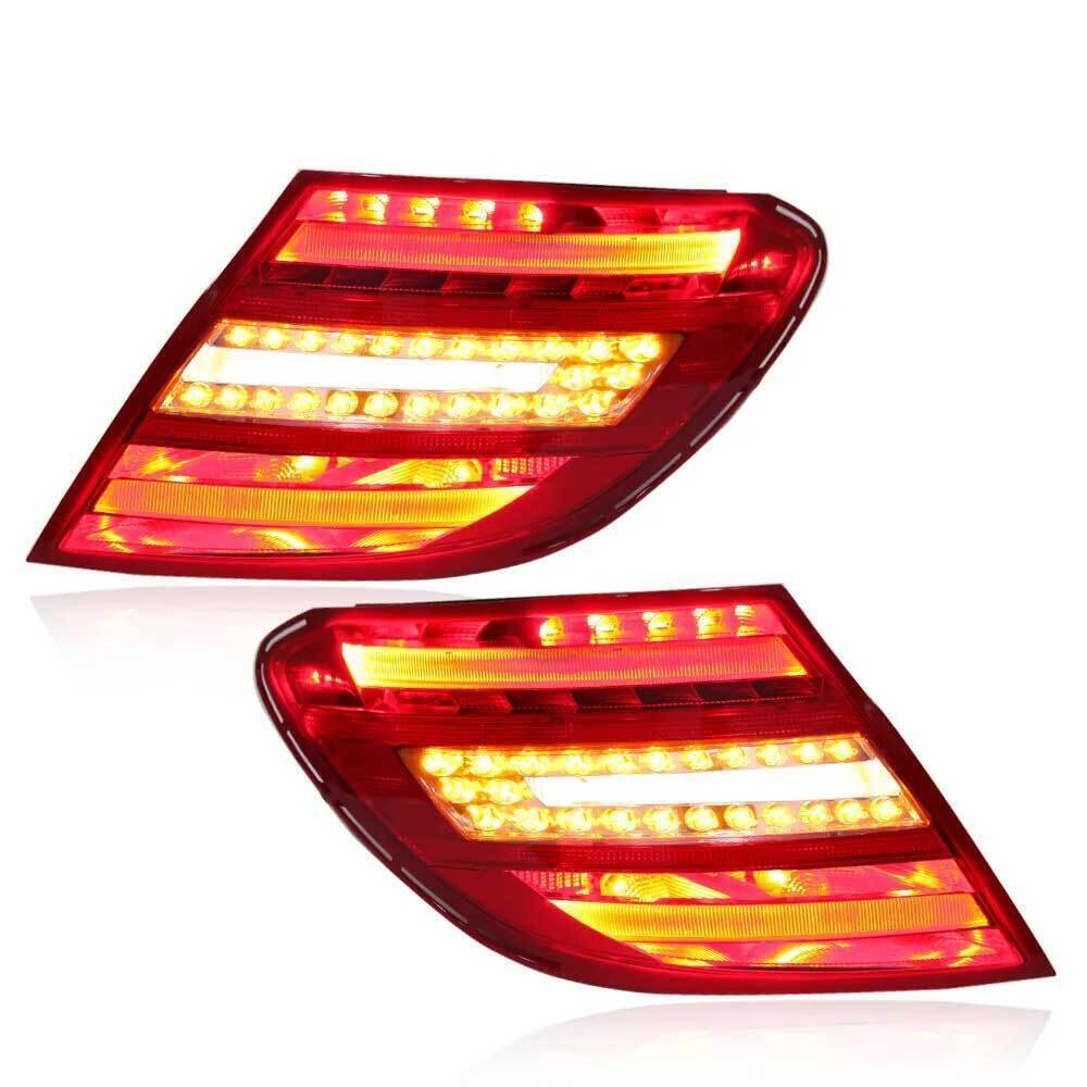 2× for Mercedes Benz W204 2011-2014 LED Tail Lights Taillight Brake Lamp L+R