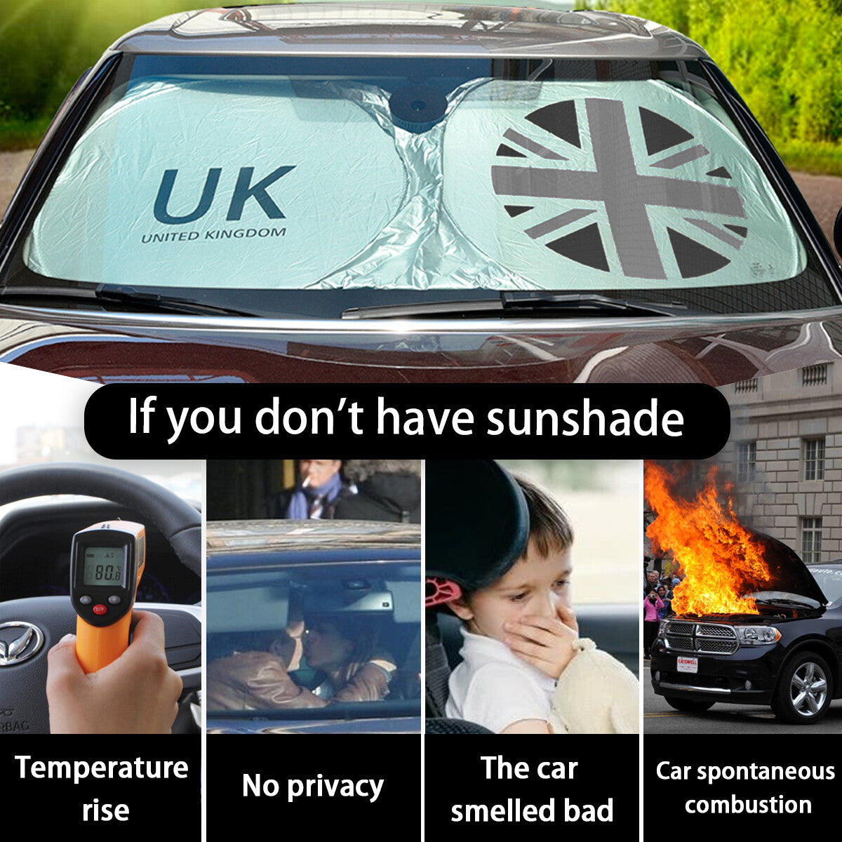 for Mini Cooper F60 R55 R56 Car Windshield Sun Shade Union Jack UV Block Cover
