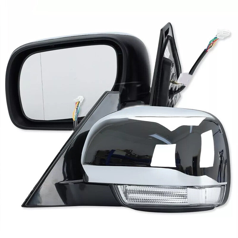 Left+Right Side Door Mirror W/Light for Mitsubishi Pajero Montero 2006-2021