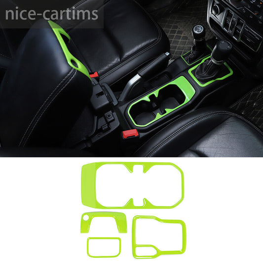 Green Gear Shift Cup Holder Armrest Box Keyhole Trim for Jeep for Wrangler JL JT 18+