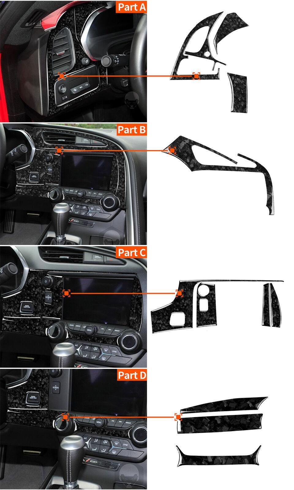 11¡ÁForged Carbon Air Vent Outlet GPS Panel Cover for Chevrolet for Corvette C7 14-19