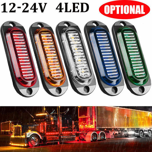 LED Clearance Lights Side Marker Lamps White RV 12V-24V Amber Red Trailer Truck