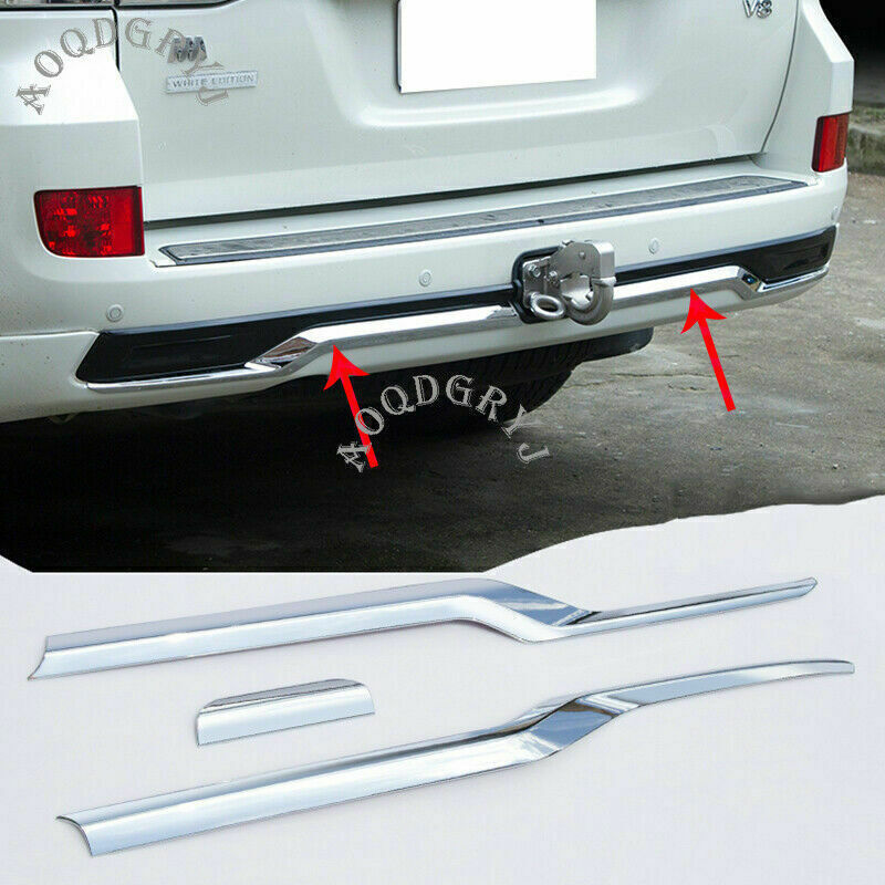 for Toyota for Land Cruiser 2016-21 Chrome Rear Bumper Lid Guard Molding Cover Trim