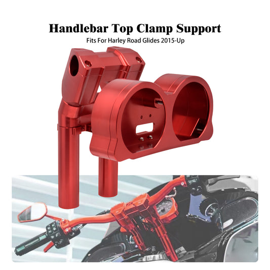 10 Red Risers Clamp Gauge Housing for Harley 1.25 Handlebar Road Glide 15-23