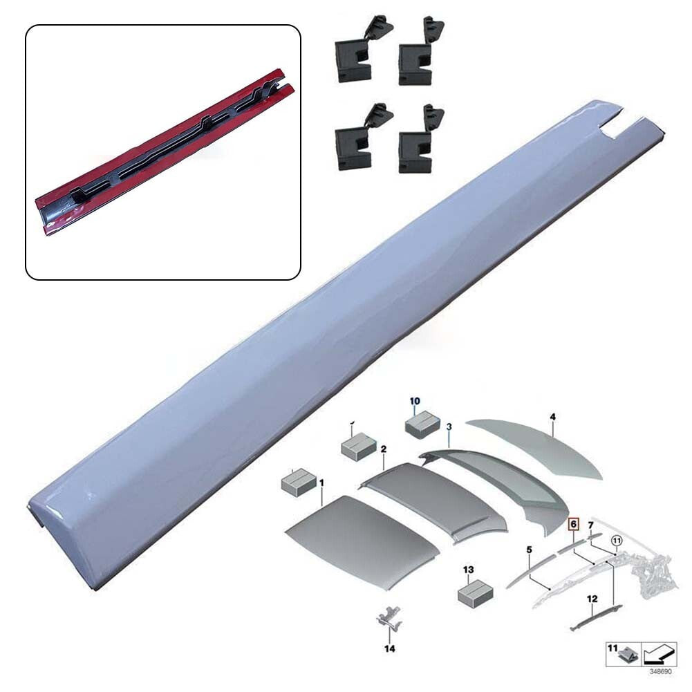 Set of 5 Left Convertible Roof Molding+Clips for BMW E93 335i For M3 M4 F83 F33
