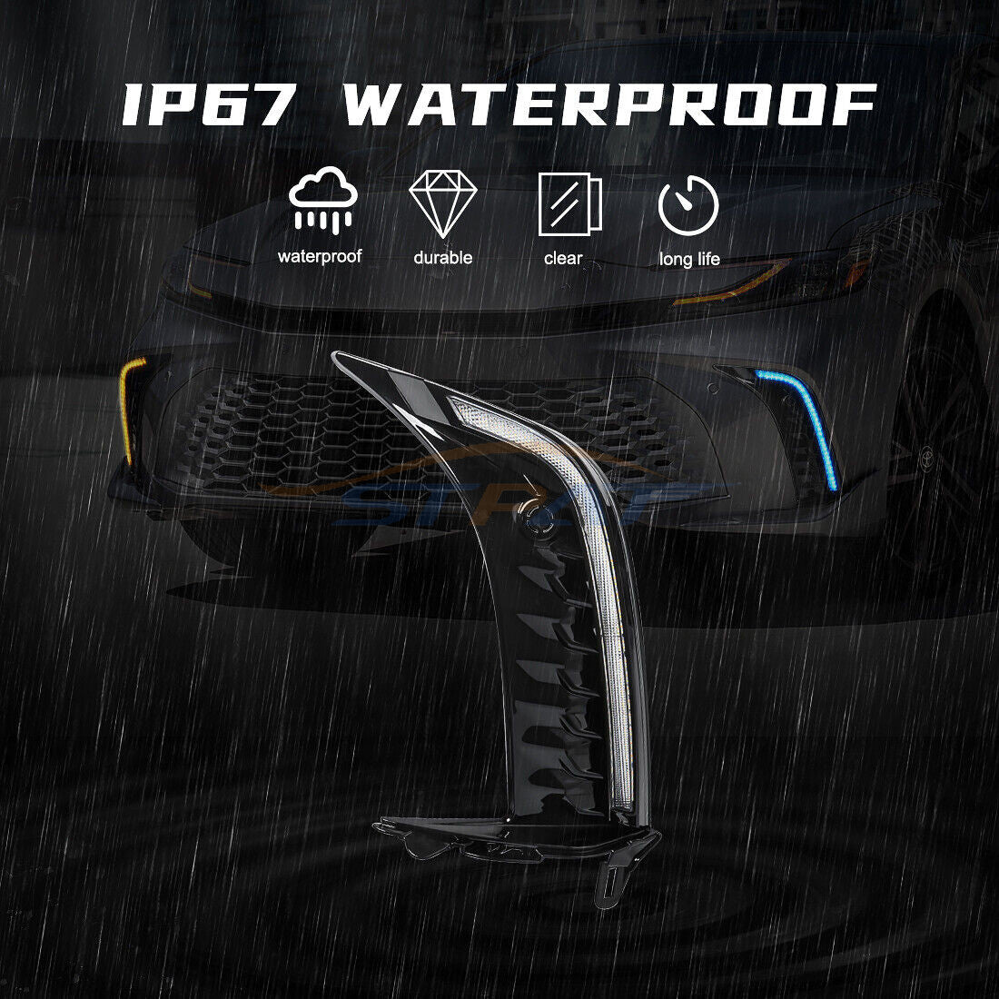 White Daytime Running Lamps DRL Fog Light with Turn for Toyota for Camry SE XSE 2025