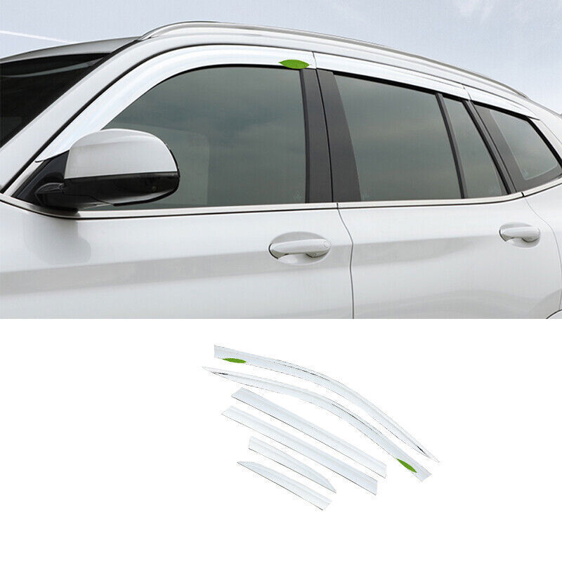 for BMW X3 G01 2018-2021 ABS Chrome Side Window Visor Sun Rain Shield Deflector