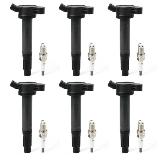 6X Ignition Coil  Spark Plugs for Toyota 90919-02251 90919-A2002 5C1749 UF598