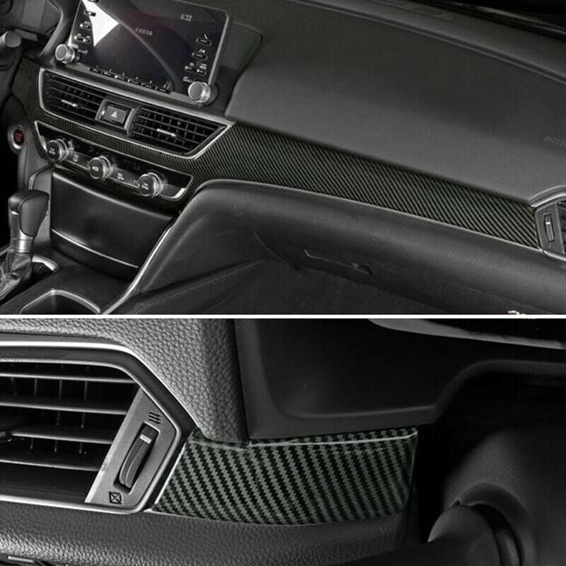 for Honda Accord 2018-2022 Carbon Fiber ABS Dash Console Moulding Trim Panels