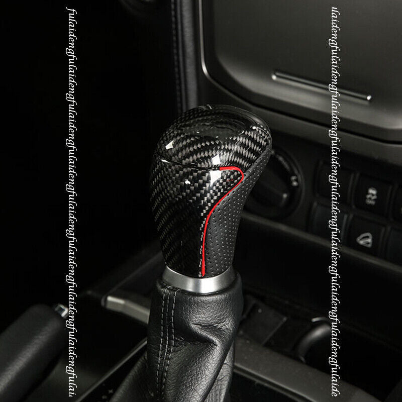 for Toyota Prado 18-21 Rear Carbon Fiber Gear Shift Knob Shifter Lever Handle 1x
