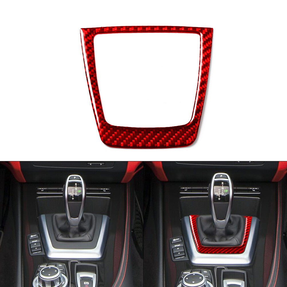 for BMW Z4 E89 2009-2016 Red Carbon Fiber Inner Automatic Gear Shift Cover Trim