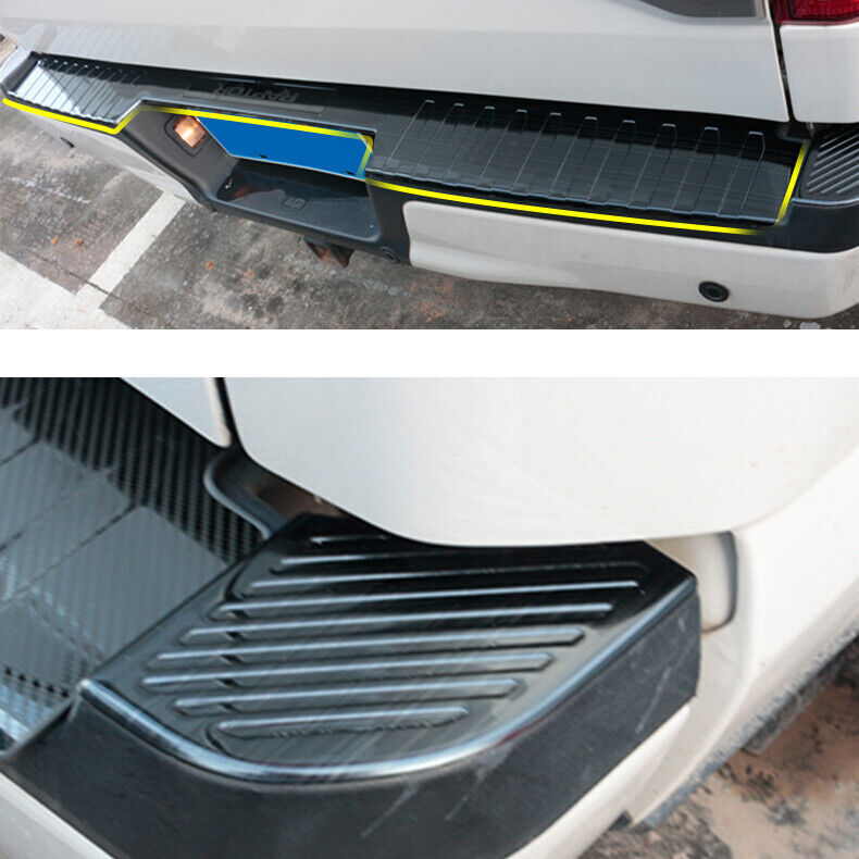 for Ford F150 F-150 2020 black Steel Rear Bumper Pedal Trunk Door Sill Cover 2x