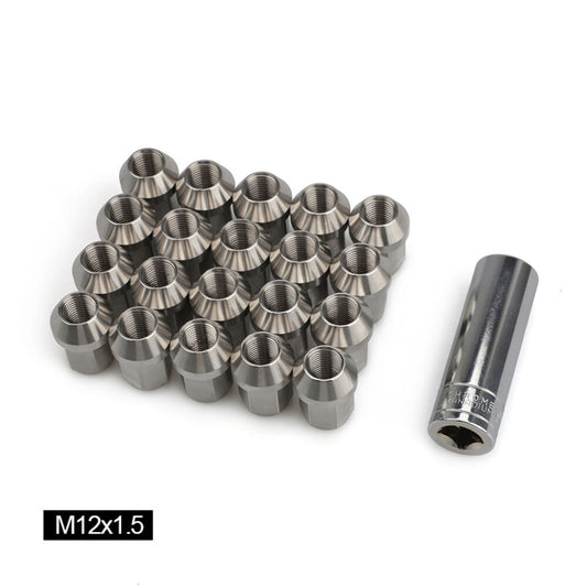 20-pack of 35mm stainless steel wheel nuts, lug nuts, hexagonal, 19mm, M121.5, high strength.
