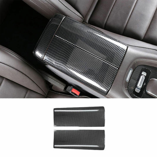 for Mercedes-Benz GLE 20-2023 Carbon Fiber Middle Console Armrest Box Cover Trim