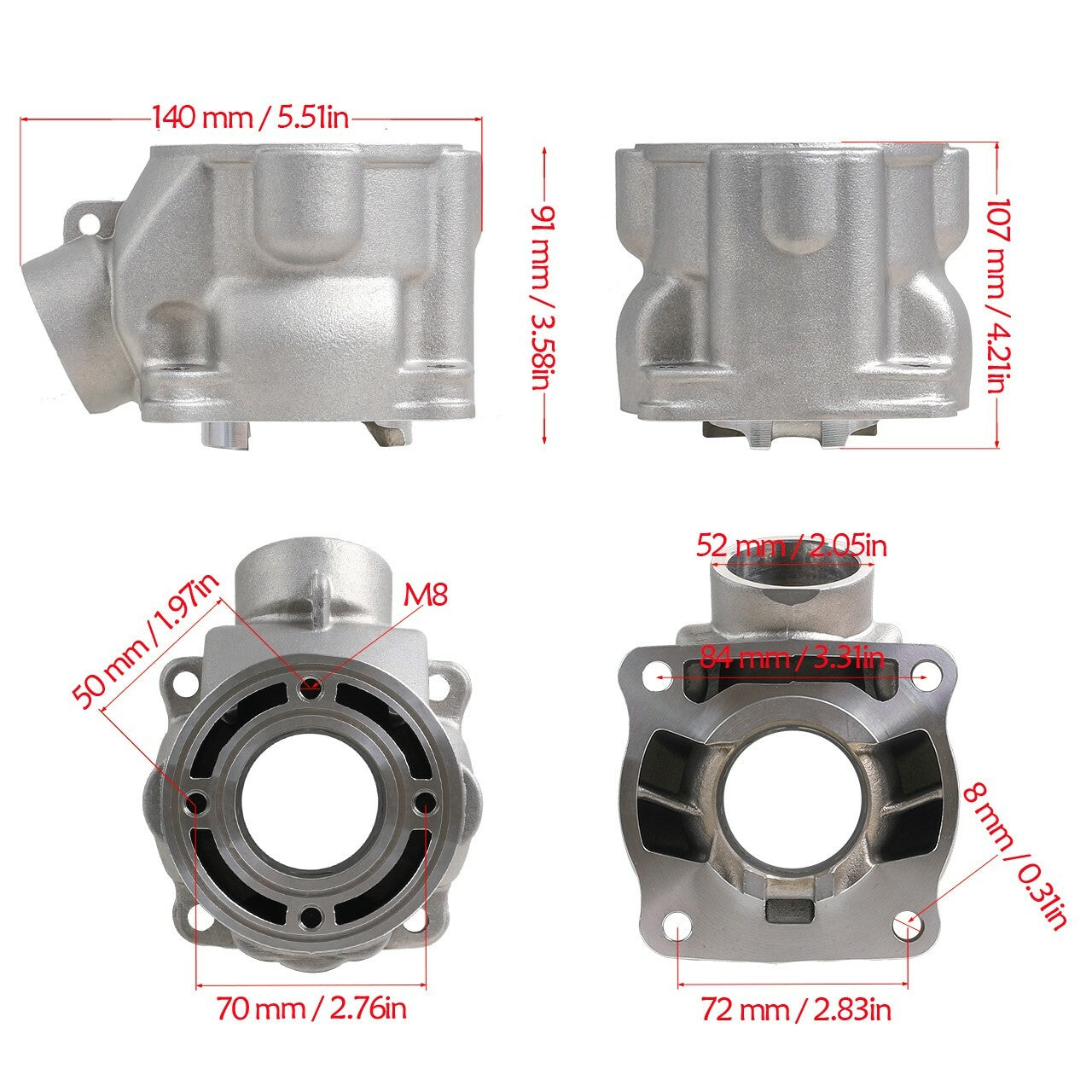 47.5 mm bore engine cylinder piston top kit for Yamaha YZ85 (2002-2014)