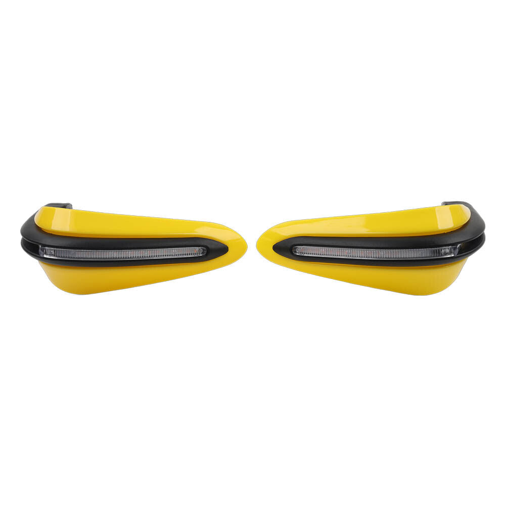 Universal 7/8 Motorcycle Handguard Yellow W/ LED Light For Dirt Bike ATV Yellow