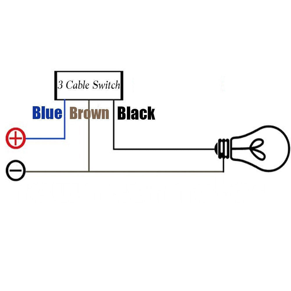 Motorcycle 22mm Handlebar Headlight Waterproof Switch On Off 3 Wires Black
