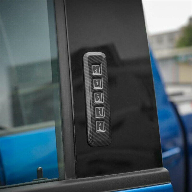 for Ford F-150 F150 2021 2022 Carbon Fiber Door Lock Password Switch Cover Trim